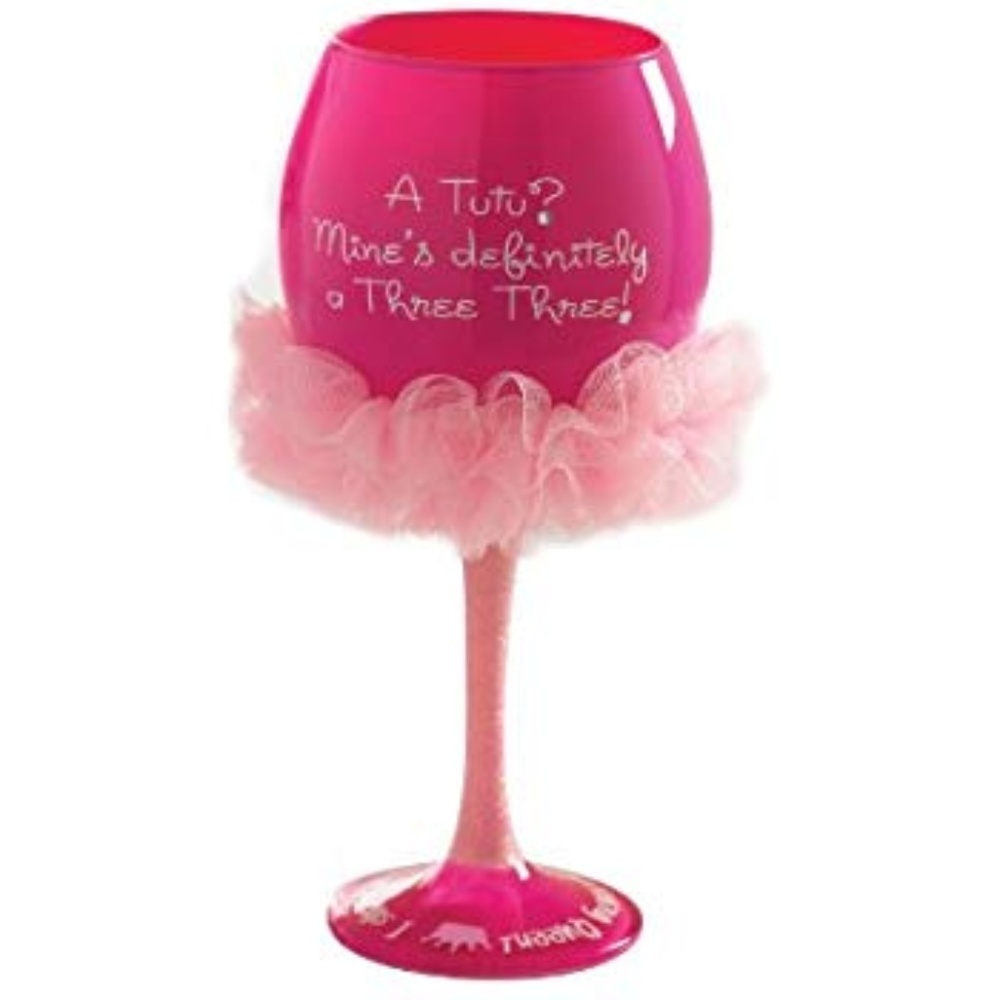 NEW Mud Pie Hand Painted Wine Glass